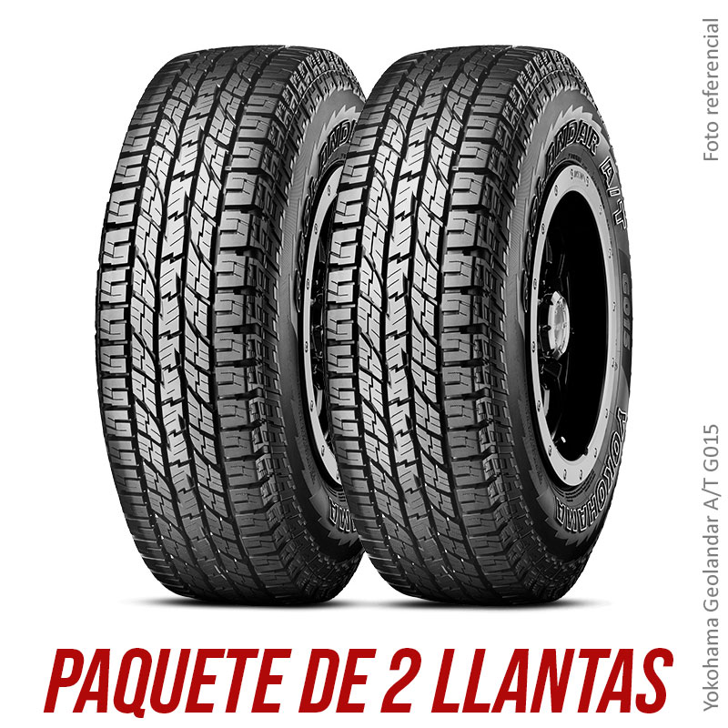 PAQUETE 2 LLANTAS 265/70R16 112H YOKOHAMA GEOLANDAR G015 A/T TL