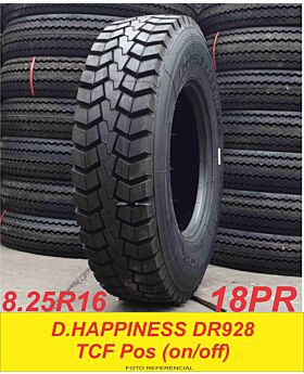 LLANTA 8.25R16 18PR 130L D.HAPPINESS DR928 TCF Pos (on/off)