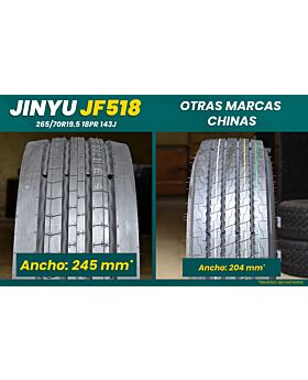 LLANTA 265/70R19.5 18PR 143J JINYU JF518 Regional haul Del