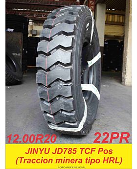 LLANTA 12.00R20 22PR 158D JINYU JD785 TCF Pos (Traccion minera tipo HRL)