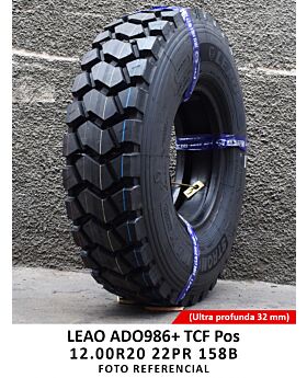 LLANTA 12.00R20 22PR 158B LEAO ADO986+ TCF Pos (ultra profunda 32 mm) Traccion minera