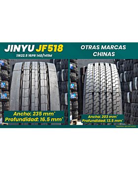 LLANTA 11R22.5 16PR 148M JINYU JF518 Regional haul Del
