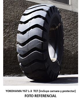 LLANTA 17.5-25 16PR YOKOHAMA Y67  L-3  TCF (incluye camara y protector) (Made in JAPAN)