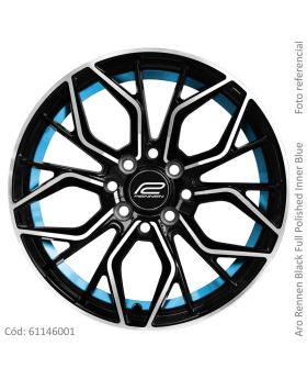 ARO 14x6 RENNEN 8*100/114.3 BLACK FULL POLISHED WITH INNER BLUE (auto)