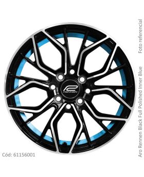 ARO 15x6.5 RENNEN 8*100/114.3 BLACK FULL POLISHED WITH INNER BLUE (auto)