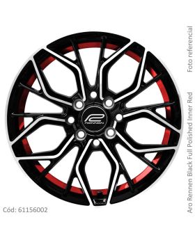 ARO 15x6.5 RENNEN 8*100/114.3 BLACK FULL POLISHED WITH INNER RED (auto)