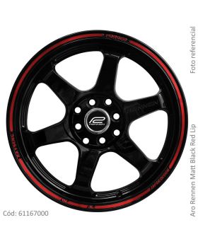 ARO 16x7 RENNEN 8*100/114.3 MATT BLACK WITH RED LIP (auto)