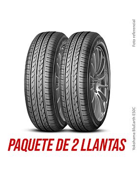 PAQUETE 2 LLANTAS 185/65R15 88S YOKOHAMA BluEarth E50C TL (Made in JAPAN)